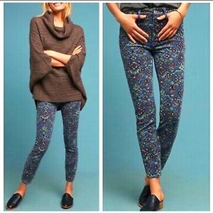 Anthropologie | Blue Print Corduroy High Rise Pant